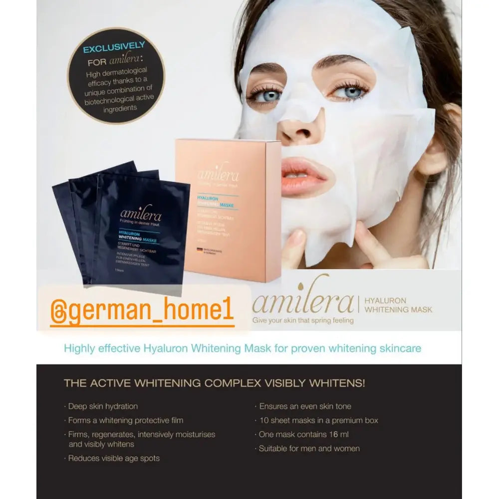 Amilera Hyaluron Whitening Sheet Mask 10 Sheets