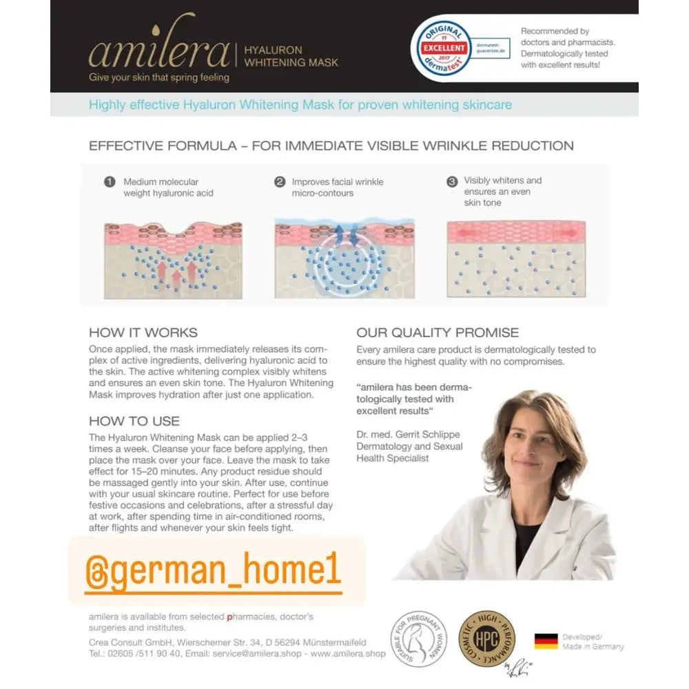 Amilera Hyaluron Whitening Sheet Mask 10 Sheets