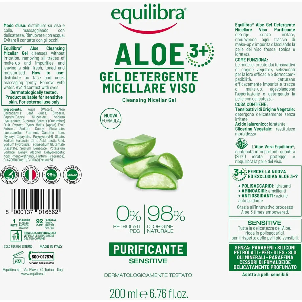 equilibra Aloe Cleansing Micellar Gel Hydrating & Toning