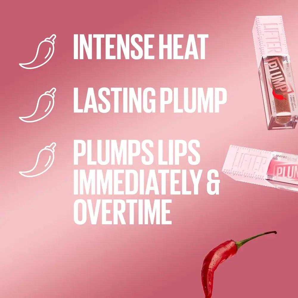 Maybelline Lifter Plumb Lip Plumping Gloss Makeup With Chili Pepper And 5% Maxi-Lip