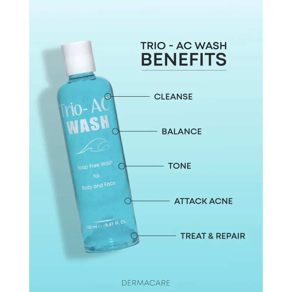 TrioPharm Trio-AC Acne Wash Soap Free Wash Body and Face